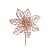 Flor Cabo Curto Folhas Vazadas Glitter Rose Gold 20cm - 01 unidade - Cromus Natal - Rizzo Embalagens - Imagem 1