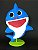 Tubarão Azul Baby Shark em Feltro - 01 unidade - Pé de Pano - Rizzo Embalagens - Imagem 1