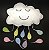 Nuvem Decorativa com Gotas em Feltro G - 01 unidade - Pé de Pano - Rizzo Embalagens - Imagem 1
