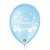 Balão de Festa Decorado Chá de Bebê - Perolado Azul e Branco 9" 23cm - 25 Unidades - São Roque - Rizzo Balões - Imagem 1