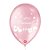 Balão de Festa Decorado Chá de Bebê - Perolado Rosa e Branco 9" 23cm - 25 Unidades - São Roque - Rizzo Balões - Imagem 1