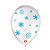 Balão de Festa Decorado Floco de Neve - Transparente e Azul 9" 23cm - 25 Unidades - São Roque - Rizzo Balões - Imagem 1