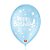 Balão de Festa Decorado Happy Birthday - Azul Baby 9" 23cm - 25 Unidades - São Roque - Rizzo Balões - Imagem 1