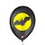 Balão de Festa Decorado Morcego - Preto e Amarelo 9" 23cm - 25 Unidades - São Roque - Rizzo Balões - Imagem 1
