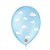 Balão de Festa Decorado Nuvenzinhas - Azul Baby e Branco 9" 23cm - 25 Unidades - São Roque - Rizzo Balões - Imagem 1