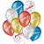 Balão de Festa Decorado Parabéns - Sortido Cintilante 9" 23cm - 25 Unidades - São Roque - Rizzo Balões - Imagem 1