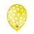 Balão de Festa Decorado Poá Bolinha - Amarelo e Branco 9" 23cm - 25 Unidades - São Roque - Rizzo Balões - Imagem 1
