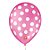 Balão de Festa Decorado Poá Bolinha - Rosa Pink e Branco 9" 23cm - 25 Unidades - São Roque - Rizzo Balões - Imagem 1