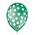 Balão de Festa Decorado Poá Bolinha - Verde Folha e Branco 9" 23cm - 25 Unidades - São Roque - Rizzo Balões - Imagem 1