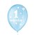Balão de Festa Decorado 1 Aninho - Azul Baby e Branco Polar - Balões São Roque - Rizzo - Imagem 1