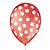 Balão de Festa Decorado Poá Bolinha - Vermelho e Branco - São Roque - Rizzo Balões - Imagem 1