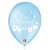 Balão de Festa Decorado É um Menino - Azul Baby e Branco 5" - 15 Unidades - São Roque - Rizzo Balões - Imagem 1