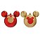 Bola Silhueta Mickey Glitter Vermelha e Ouro 10cm - 2 unidades - Cromus Natal - Rizzo - Imagem 1