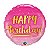 Balão de Festa Bubble 18" - Happy Birthday Ouro e Rosa- 01 Unidade - Qualatex - Rizzo Balões - Imagem 1