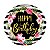 Balão de Festa Bubble 18" - Happy Birthday Hibisco Listras- 01 Unidade - Qualatex - Rizzo Balões - Imagem 1