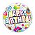Balão de Festa Bubble 22" - Birthday Cupcakes Coloridos - 01 Unidade - Qualatex - Rizzo Balões - Imagem 1