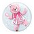 Balão de Festa Bubble Duplo 24" - Baby Girl Ursinho Rosa - 01 Unidade - Qualatex - Rizzo Balões - Imagem 1