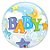 Balão de Festa Bubble 22" - Baby Boy Lua e Estrelas - 01 Unidade - Qualatex - Rizzo Balões - Imagem 1