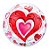 Balão de Festa Bubble 22" 56cm - Corações Vermelhos e Fligrana - 01 Unidade - Qualatex - Rizzo Embalagens - Imagem 1
