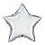Balão de Festa Microfoil 20" 51cm - Estrela Chrome Prata - 01 Unidade - Qualatex - Rizzo Embalagens - Imagem 1