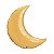 Balão de Festa Microfoil 35" 89cm - Lua Crescente Ouro Metálico - 01 Unidade - Qualatex - Rizzo Embalagens - Imagem 1