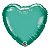 Balão de Festa Microfoil 18" 45cm - Coração Chrome Verde - 01 Unidade - Qualatex - Rizzo Embalagens - Imagem 1