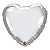 Balão de Festa Microfoil 18" 45cm - Coração Chrome Prata - 01 Unidade - Qualatex - Rizzo Embalagens - Imagem 1