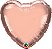 Balão de Festa Microfoil 18" 45cm - Coração Rose Gold Metalizado - 01 Unidade - Qualatex - Rizzo Balões - Imagem 1