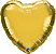 Balão de Festa Microfoil 18" 45cm - Coração Ouro Metálico - 01 Unidade - Qualatex - Rizzo Balões - Imagem 1