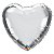 Balão de Festa Microfoil 18" 45cm - Coração Prata Metalizado - 01 Unidade - Qualatex - Rizzo Embalagens - Imagem 1