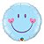 Balão de Festa Microfoil 18" 45cm - Carinha Sorridente Azul - 01 Unidade - Qualatex - Rizzo Embalagens - Imagem 1