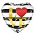 Balão de Festa Microfoil 18" 45cm - Coração Listra Love - 01 Unidade - Qualatex - Rizzo Embalagens - Imagem 1