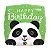 Balão de Festa Microfoil 18" 45cm - Happy Birthday Panda - 01 Unidade - Qualatex - Rizzo Embalagens - Imagem 1