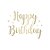 Transfer Para Balão Lettering Ouro - Happy Birthday Estrela - 01 Unidade - Cromus Balloons - Rizzo Embalagens - Imagem 1