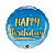 Balão de Festa Microfoil 18" 45cm - Happy Birthday Azul e Dourado - 01 Unidade - Qualatex - Rizzo Balões - Imagem 1