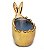 Casca de Ovo com Orelhas Coelho em Cerâmica - 1 unidade - Ouro - Cromus Páscoa - Imagem 1