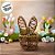 Cesta Coelho Decorativa em Madeira Marrom G 29x18x13 cm - 01 unidade - Cromus Páscoa - Imagem 1