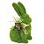Coelho Sentado Verde Rústico Flor Suculenta Decorativa 22x15x12cm - Linha Rústic Garden - Cromus Páscoa - Rizzo Embalag - Imagem 1