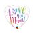 Balão de Festa Microfoil 18" - Coração Love You Mom - 01 Unidade - Qualatex - Rizzo Balões - Imagem 1