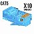 CONECTOR CAT5 AZUL PACOTE COM 10 UNIDADES - Imagem 1