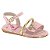 Sandália Infantil Menina molekinha Verniz- Rosa/Dourado - Imagem 1