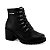 Bota Coturno Feminino de Couro Comfortflex- Preto - Imagem 1