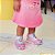 Tênis Infantil Menina Led Cano Médio Pampili Liz Luz Strass Holográfico Rosa Bale Novo - Imagem 3