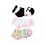 Meia Molekinha Cano Médio Panda- Preto/ Colorida/ Branco Rosa Kit 3 Pares - Imagem 2