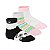 Meia Molekinha Cano Médio Panda- Preto/ Colorida/ Branco Rosa Kit 3 Pares - Imagem 1