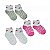 Meia Infantil Cano Médio Molekinha Cats- Branco Cinza/ Branco Pink/ Branco Kit 3 Pares - Imagem 5