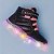 Tênis Infantil Menina de Led Cano Médio Pampili Liz Luz Matelassê Comfy-Preto/Rosa Neon - Imagem 3