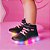 Tênis Infantil Menina de Led Cano Médio Pampili Liz Luz Matelassê Comfy-Preto/Rosa Neon - Imagem 4