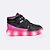 Tênis Infantil Menina Led Cano Médio Pampili Sneaker Matelassê Comfy-Preto - Imagem 1