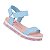 Sandália Infantil Menina Molekinha Napa Turim Velcro Aquarela- Celeste/ Multi Rosa - Imagem 2
